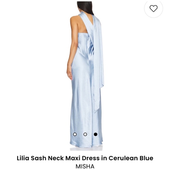 Lilia Sash Neck Dress in Cerulian Blue MISHA - Picture 4 of 7